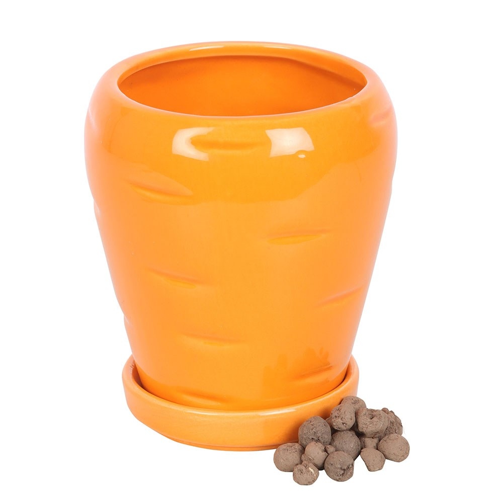 Something Different - Carrot Shaped with Parsley Seed Balls Blumentopf - Orange